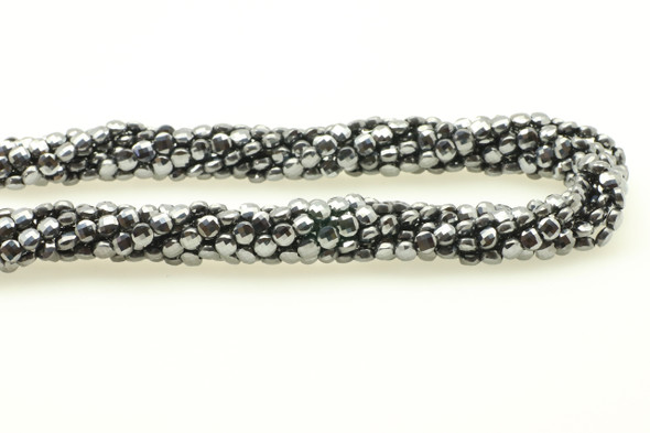 Terahertz, Manmade, Faceted Coin, 4mm, One Strand