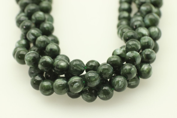 6mm, Seraphinite, Natural, Smooth Round Beads
