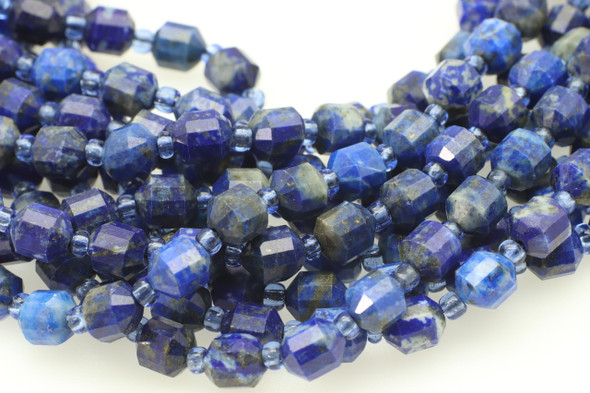 Lapis, Natural, Faceted Off Round, 6mm, One Strand