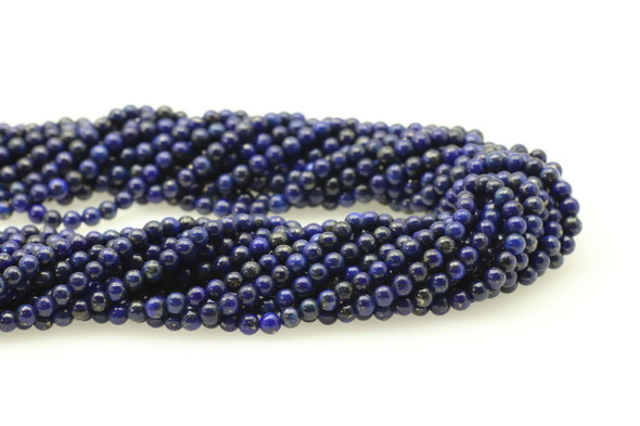 4mm, Lapis, Dyed, Smooth Round Beads