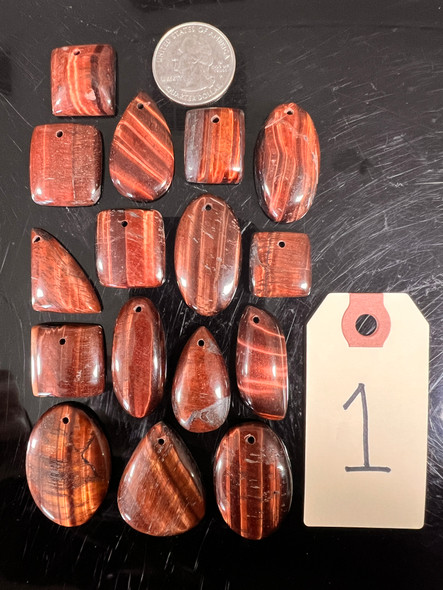 Tiger Eye, Red, Heated, Pendants, Pick Lot You Like, 100 Grams