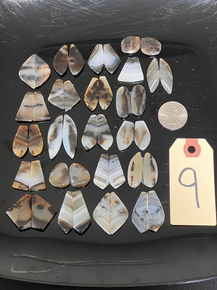 Agate, Montana, Matched Pairs, Cabochons