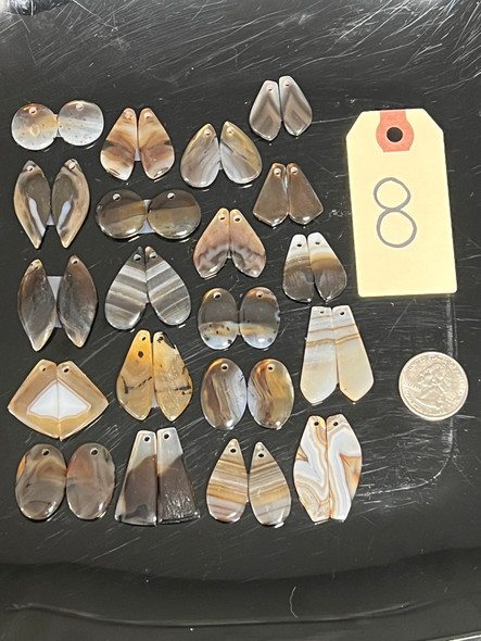 Agate, Montana, Matched Pairs, Pendants