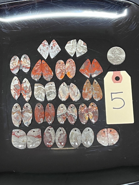 Agate, Crazy Lace, Matched Pairs, Pendants