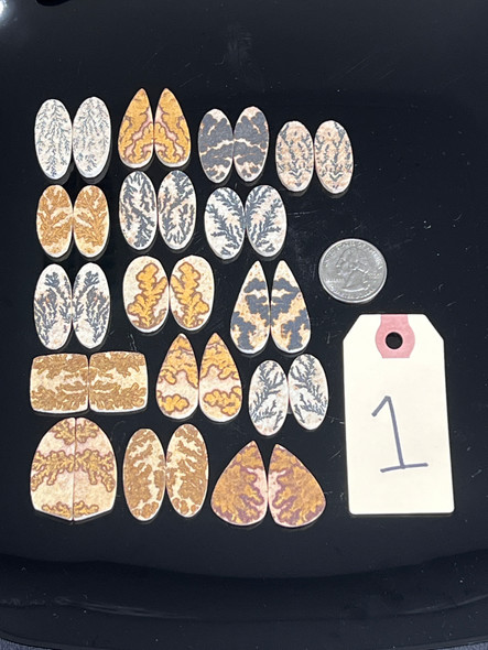 Dendritic Sandstone, Matched Pairs, Cabochons
