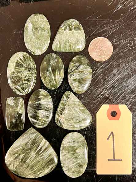 Seraphinite, Natural, Cabochons, Pick Lot You Like, 100 Grams