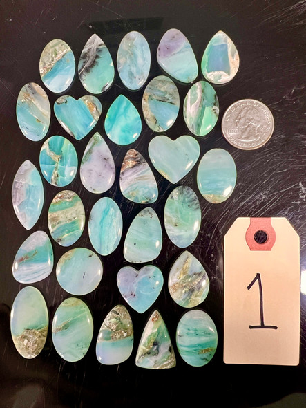 Blue Opal, Peruvian, Cabochons, Pick Lot You Like, 100 Grams