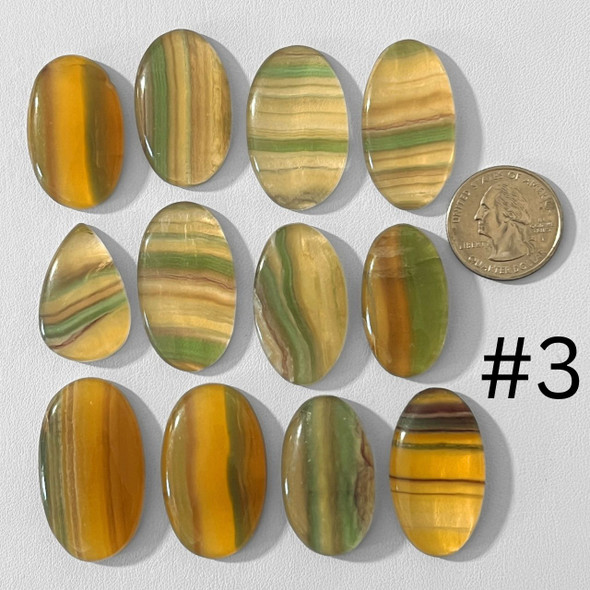 Fluorite, Yellow, Cabochons, Pick Lot You Like, 100 Grams