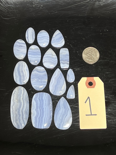 Agate, Blue Lace, Cabochons, 100 Grams