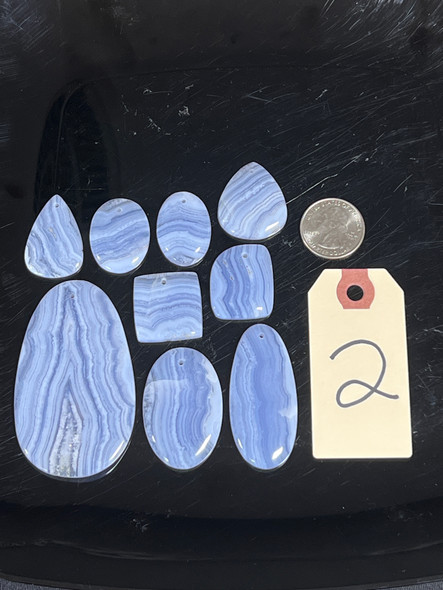Agate, Blue Lace, Pendants, 100 Grams