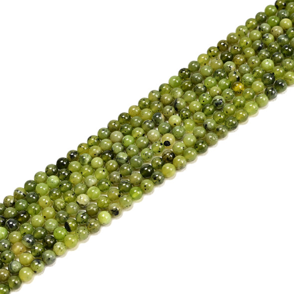 Jade, Nephrite, Canadian, Natural, Smooth Round, 6mm