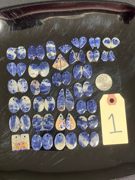 Sodalite, Matched Pairs, Pendants, Pick Lot You Like, 100 Grams
