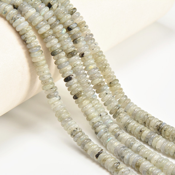Labradorite, Rondelle Disk, One 6x2mm Strand