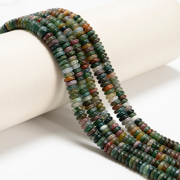 India Agate, Rondelle Disk, 6x2mm Strand