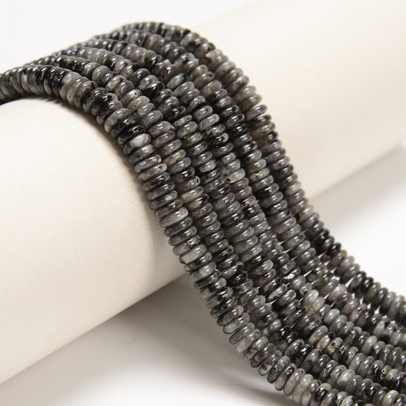 Larvikite, Rondelle Disk, One 6x2mm Strand