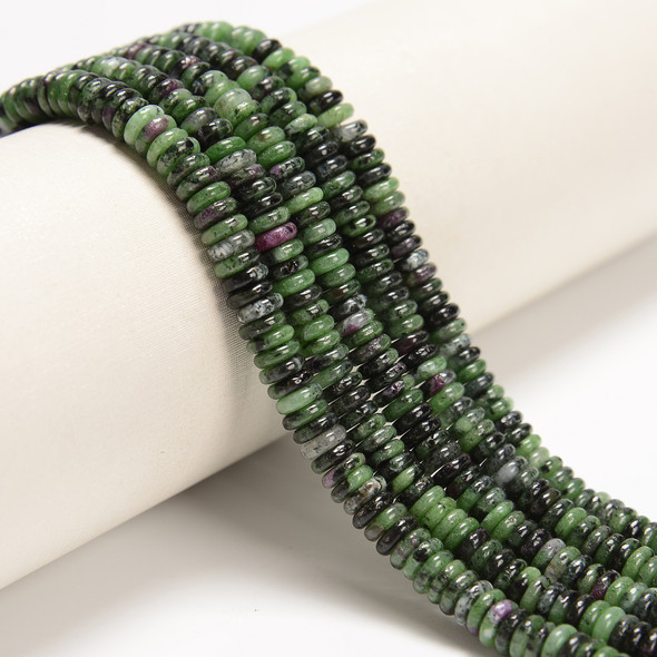 Ruby Zoisite, Rondelle Disk, One 6x2mm Strand