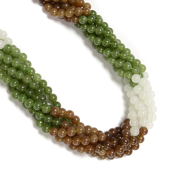 Jade, Hetian, Dyed, Smooth Round, One 6mm Strand