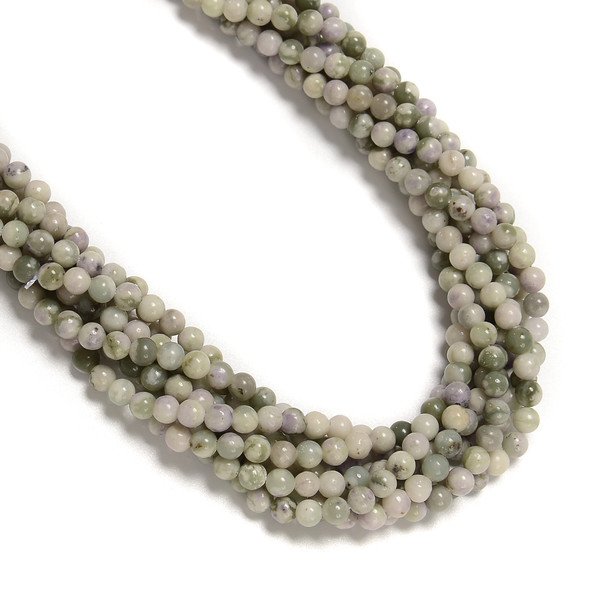 Peace "Jade",  Natural, Smooth Round, Strand, 4mm, One Strand