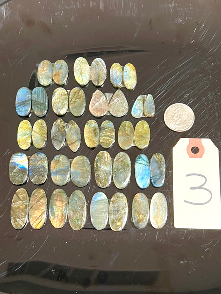 Labradorite, Matched Pairs, Cabochons, Natural, Pick Lot You Like, 100 Grams