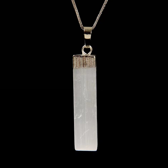 Selenite, Natural, Pendant, 40x10mm