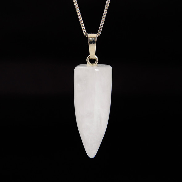 Crystal Quartz, Natural, Cone, One Pendant, 33x13mm