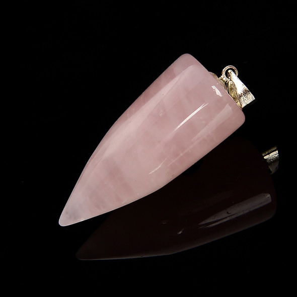 Rose Quartz, Enhanced,  Cone, One Pendant, 33x13mm