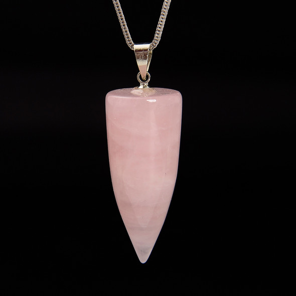 Rose Quartz, Enhanced, Cone, One Pendant, 33x13mm