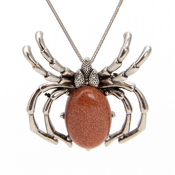 Glass, Goldstone, Spider, One Pendant, 35mm