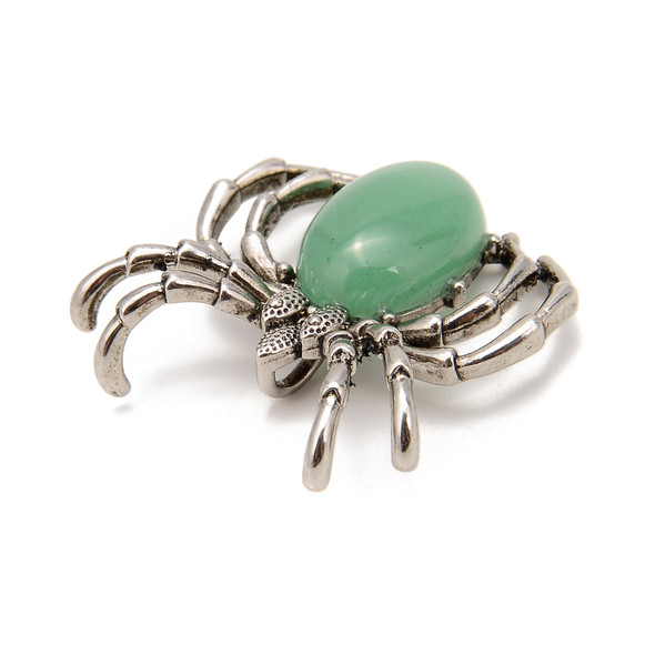 Aventurine, Natural, Spider, One Pendant, 35mm