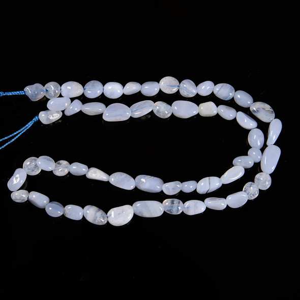 Agate, Blue Lace, Natural, Smooth, Nuggets, Varied Sizes, One 8-10mm