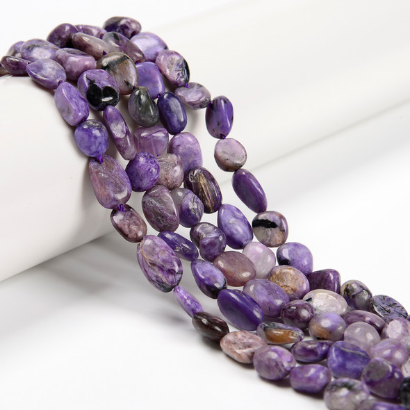 Charoite, Natural, Smooth, Nuggets, Varied Sizes, One 8-10mm