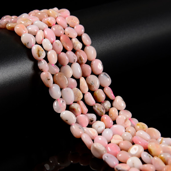 Opal, Pink, Natural, Smooth, Nuggets, Varied Sizes, One 8-10mm Strand