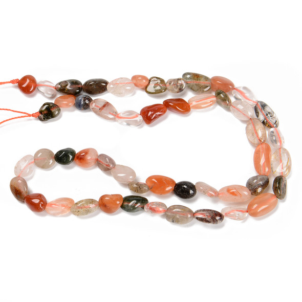 Rutilated Quartz, Mix, Natural, Smooth, Nuggets, Varied Sizes, One 8-10mm Strand