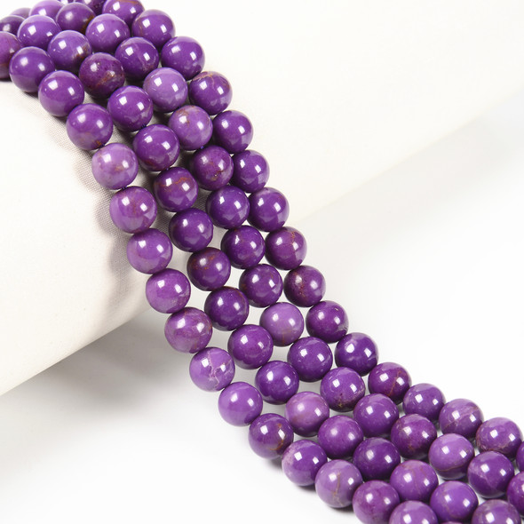 Phosphosiderite, Purple, Dyed, One 9mm Strand