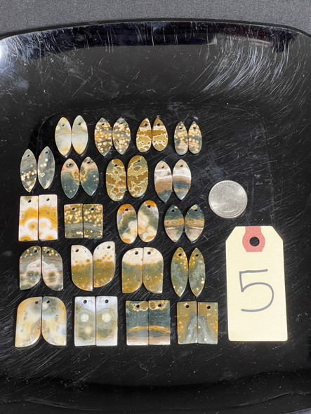 Jasper, Ocean, Matched Pairs, Pendants, Pick Lot You Like, 100 Grams