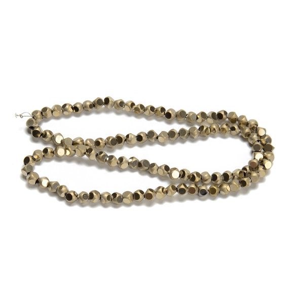 Golden Bronze, Smooth Round, Window Cut Glass, One 4mm Strand