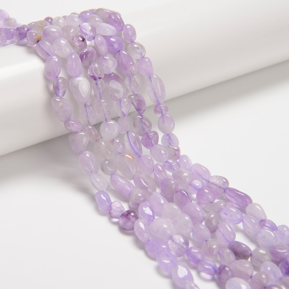 Jade, Lavender, Nephrite, Natural, Smooth, Nuggets, Varied Sizes, One 8-10mm Strand