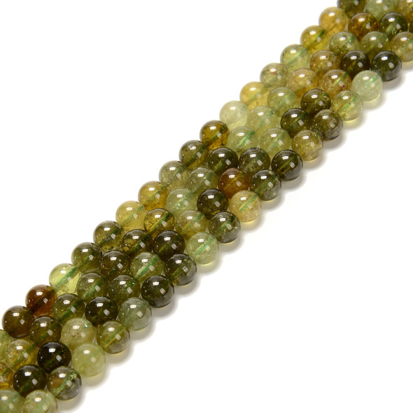 Garnet, Green, Top Quality, Natural, Smooth Round, One 8mm Strand