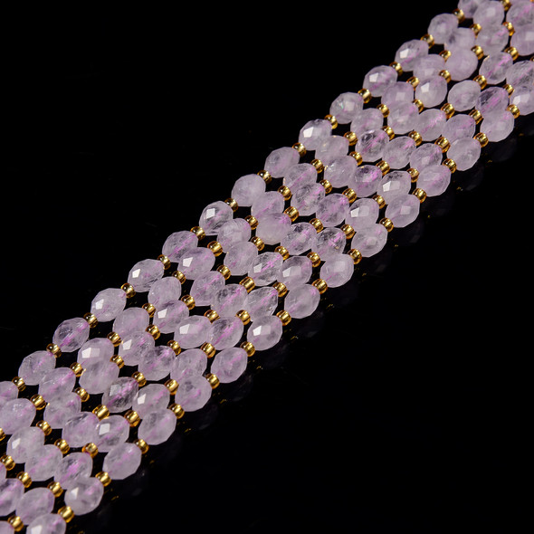 Jade, Lavender, Nephrite, Natural, Faceted Rice Beads, One 6x8mm Strand