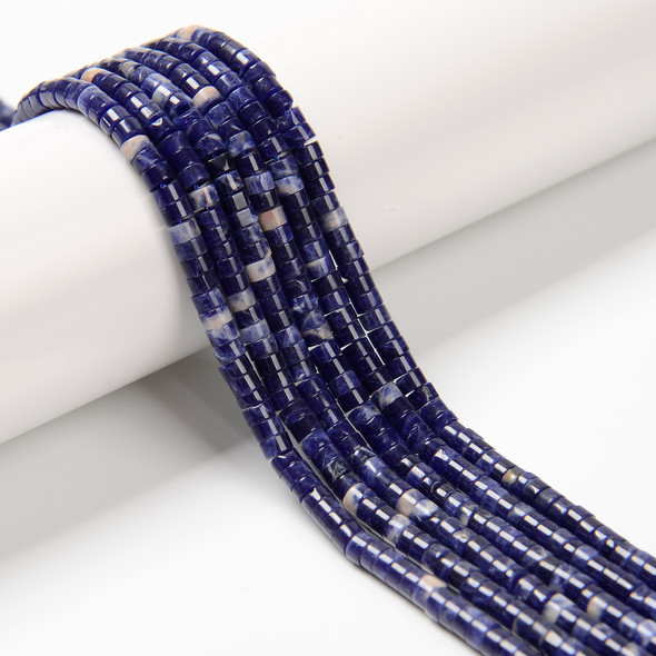 Sodalite, Natural, Heishi, One 4x2mm Strand