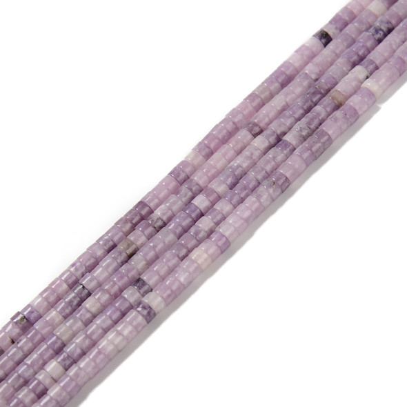 Lepidolite, Natural, Heishi, One 4x2mm Strand