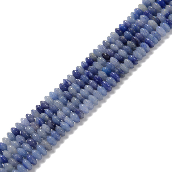 Aventurine, Blue, Natural, Heishi Bicone, One 3x6mm Strand
