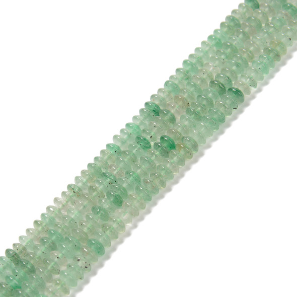 Strawberry Quartz, Green, Natural, Heishi Bicone, One 3x6mm Strand
