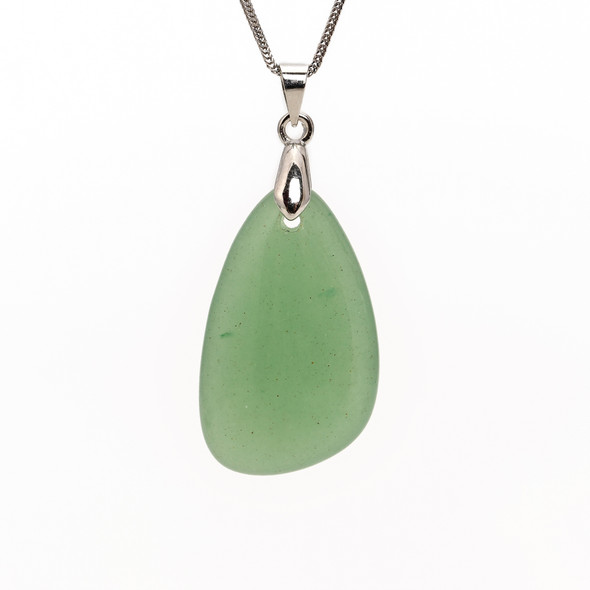 Aventurine, Quartz, Green, Natural, Drop, One Pendant, 30x18mm