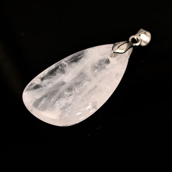 Crystal Quartz, Clear, Natural, Drop, One Pendant, 30x18mm