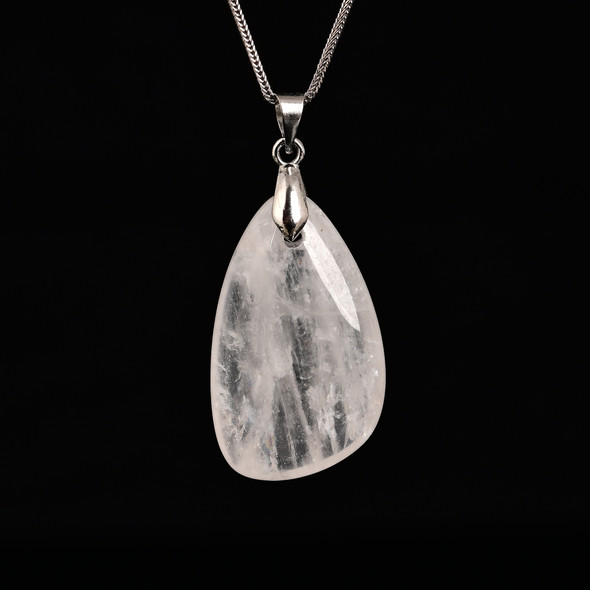 Crystal Quartz, Clear, Natural, Drop, One Pendant, 30x18mm