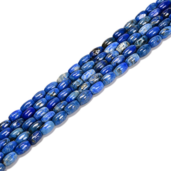 Lapis, Natural, Smooth Rice Beads, One 5x8mm Strand