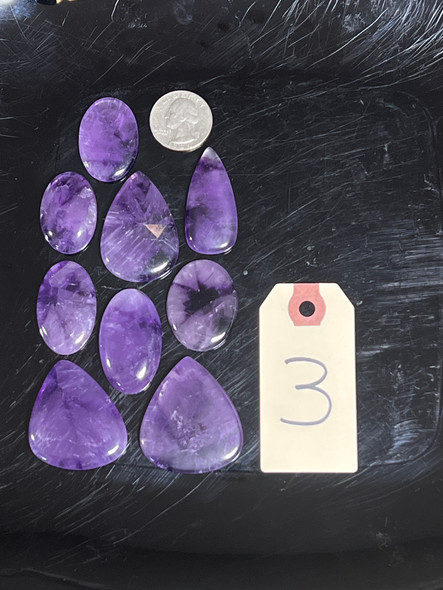 Amethyst, Tripache, Cabochons, Pick Lot You Like, 100 Grams