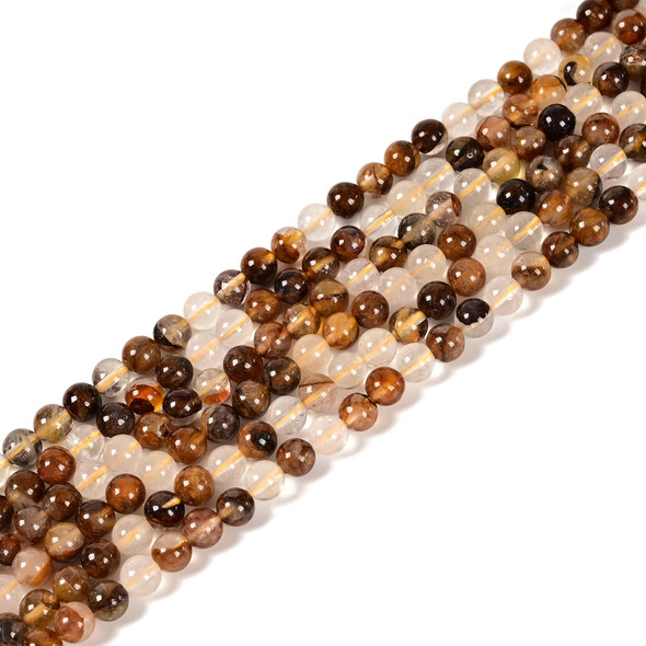 Hematoid, Dark Golden, Quartz, Natural, Smooth Round in sizes 6mm. Price Per Strand