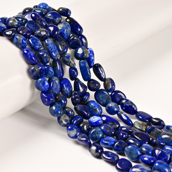 Lapis, Natural, Smooth, Nuggets, Varied Sizes, One 8-10mm Strand